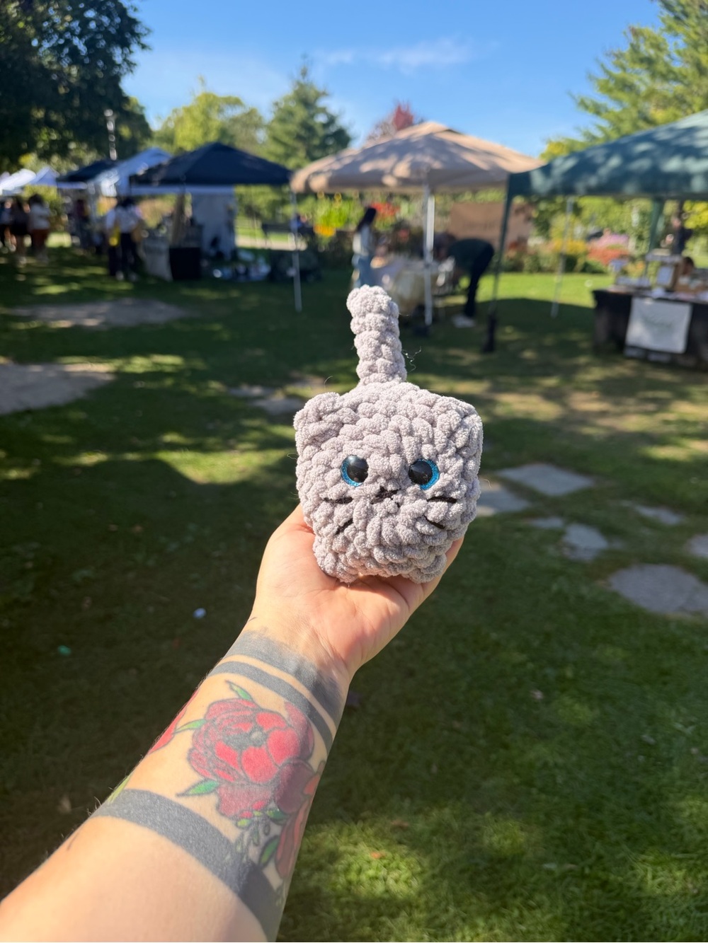Plush Gray Catnip Toy for Small Pets - Gray